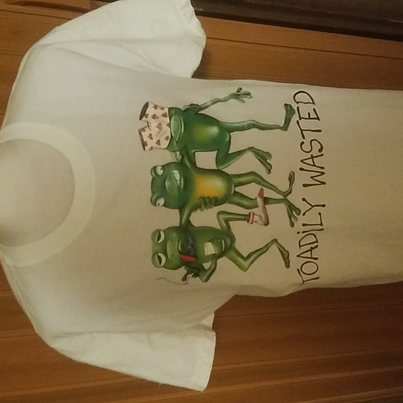 HANES " TOADILY WASTED " FROG TSHIRT - Picture 2 of 2